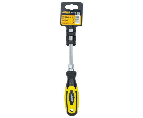 Фото 4 - Отвертка усиленная шлицевая SL6×100мм под ключ CrV SIGMA (4007101)