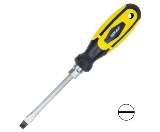 Фото 2 - Отвертка усиленная шлицевая SL6×100мм под ключ CrV SIGMA (4007101)