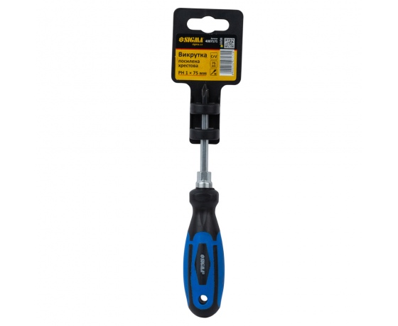 Фото 4 - Отвертка усиленная крестовая PH1×75мм под ключ CrV SIGMA (4007171)