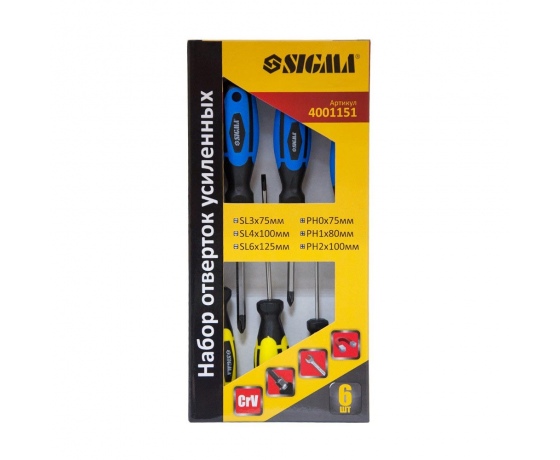 Фото 4 - Набор отверток усиленных под ключ 6шт CrV SIGMA (4001151)