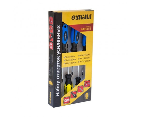 Фото 5 - Набор отверток усиленных под ключ 6шт CrV SIGMA (4001151)