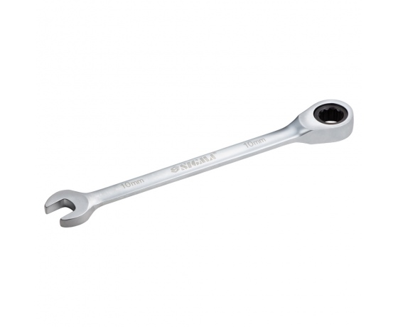 Фото 4 - Ключ рожково-накидной трещоточный 10мм CrV satine SIGMA (6022101)