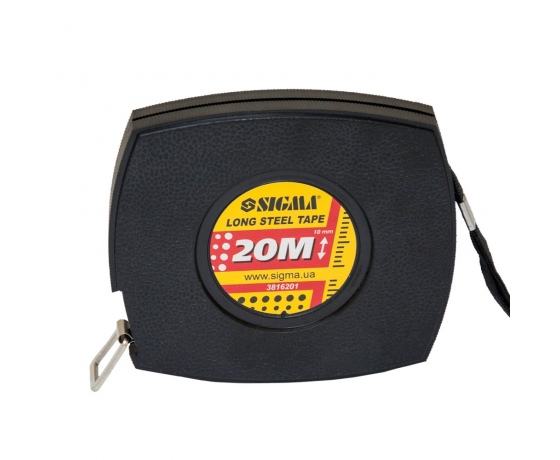 Фото 4 - Рулетка стальная лента 20м×10мм (черная) SIGMA (3816201)