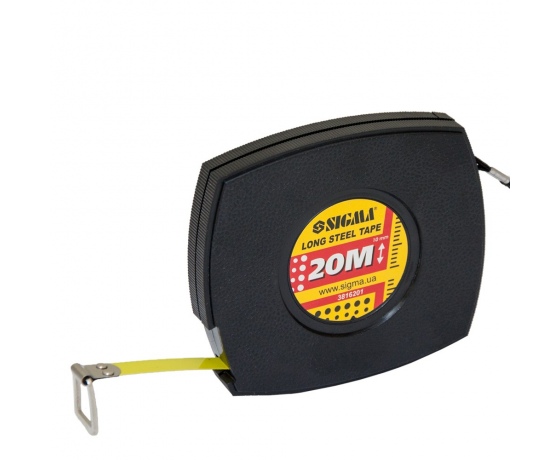 Фото 2 - Рулетка стальная лента 20м×10мм (черная) SIGMA (3816201)