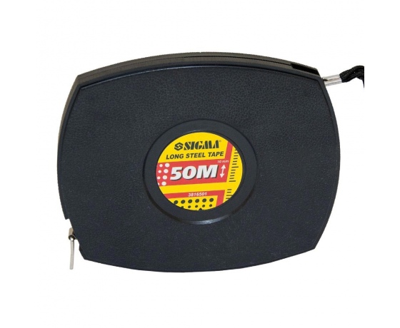 Фото 3 - Рулетка стальная лента 50м×10мм (черная) SIGMA (3816501)