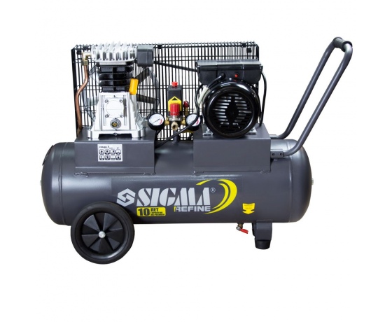 Фото 2 - Компрессор ременной двухцилиндровый 2кВт 385л/мин 10бар 50л SIGMA REFINE (7044021)