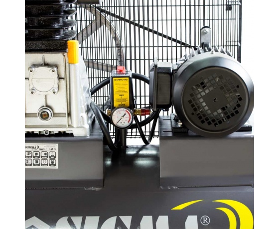 Фото 4 - Компрессор ременной двухцилиндровый 380В 2.2кВт 508л/мин 10бар 100л SIGMA REFINE (7044211)