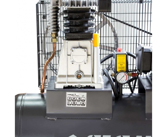 Фото 5 - Компрессор ременной двухцилиндровый 380В 2.2кВт 508л/мин 10бар 100л SIGMA REFINE (7044211)