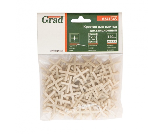 Фото 3 - Крестик дистанционный для плитки 2.5мм 120шт GRAD (8241545)