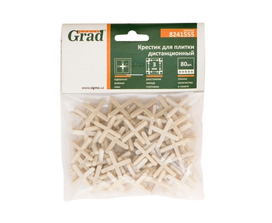 Фото 3 - Крестик дистанционный для плитки 3мм 80шт GRAD (8241555)