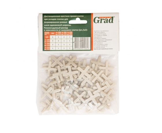 Фото 4 - Крестик дистанционный для плитки 4мм 70шт GRAD (8241565)