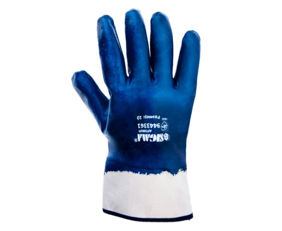 Фото 3 - Перчатки трикотажные c нитриловым покрытием (синие краги) SIGMA (9443361)