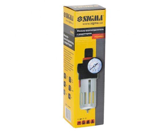 Фото 7 - Фильтр-влагоотделитель с редуктором и манометром 1200 л/мин 1/2