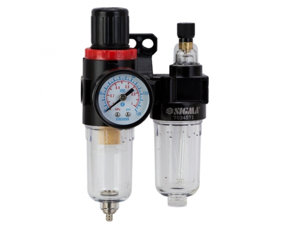 Фото 2 - Блок подготовки воздуха в сборе 500 л/мин 1/4” SIGMA (7034571)