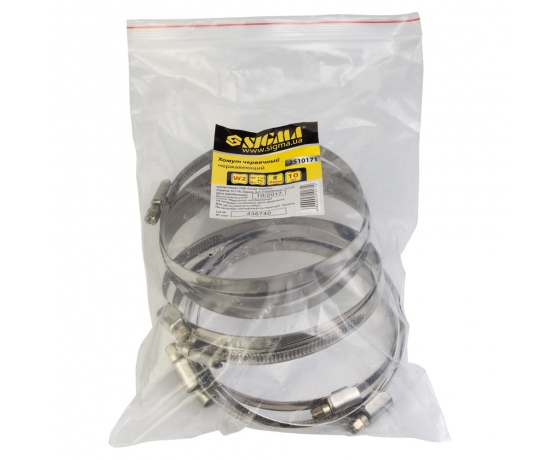Фото 6 - Хомут червячный нержавеющий 9мм D90-110мм 10шт SIGMA (2510171)
