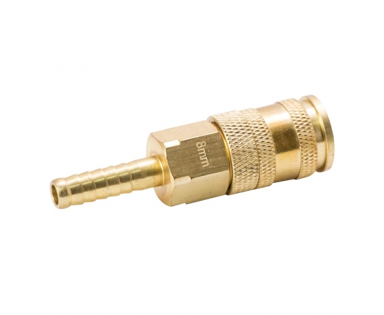 Фото 5 - Соединение быстросъемное усиленное с фиксатором для шланга 8мм (латунь) SIGMA (7021681)