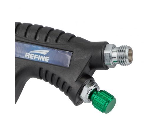 Фото 6 - Краскораспылитель HVLP Ø1.0 мм 60-170 л/мин 1.5-2 бар в/б 100 мл (пласт) REFINE (6812321)