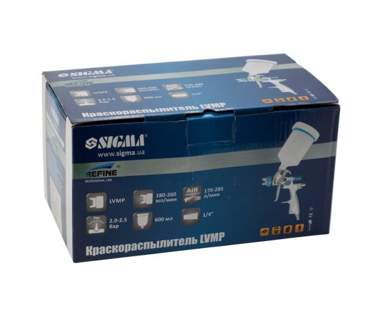 Фото 9 - Краскораспылитель LVMP Ø1.7мм 170-285л/мин 2-2.5бар в/б 600мл (пласт) REFINE (6814231)
