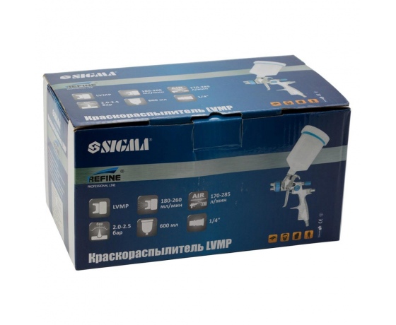 Фото 9 - Краскораспылитель LVMP Ø0.8 мм 30-115 л/мин 1.5 бар в/б 100 мл (пласт) REFINE (6814191)