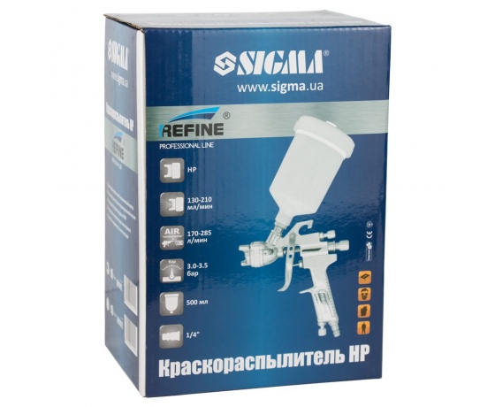 Фото 9 - Краскораспылитель HP Ø1.4мм 170-285л/мин 3-3.5бар в/б 500мл (пласт) REFINE (6811411)