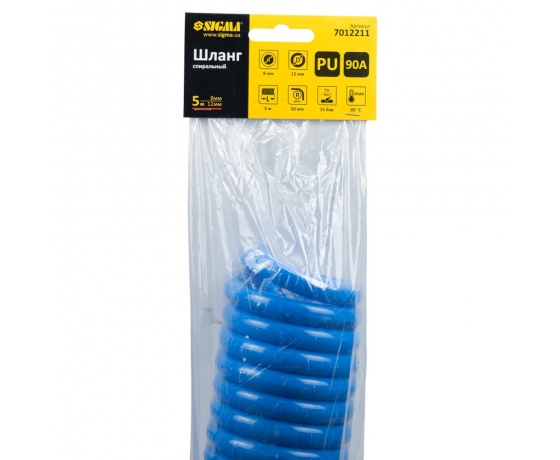 Фото 5 - Шланг спиральный полиуретановый (PU) 5м 8×12мм SIGMA (7012211)