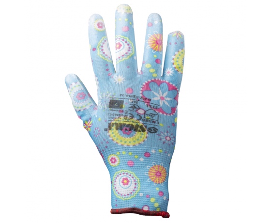 Фото 4 - Перчатки трикотажные с частичным ПУ покрытием р7 (синие манжет) SIGMA (9446541)