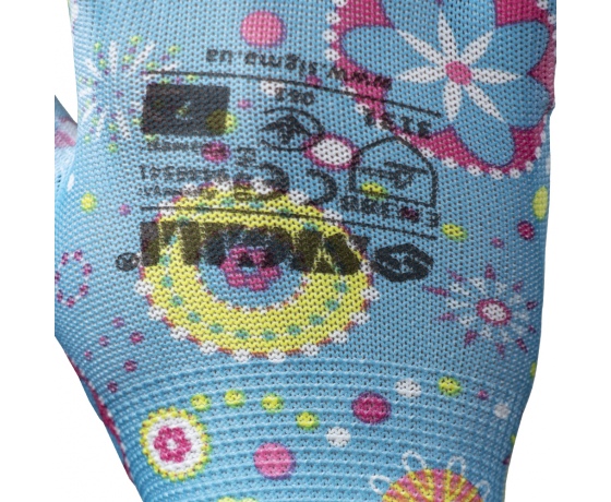 Фото 5 - Перчатки трикотажные с частичным ПУ покрытием р7 (синие манжет) SIGMA (9446541)