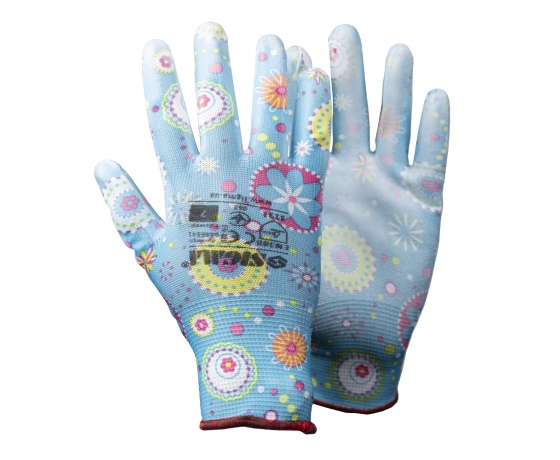 Фото 2 - Перчатки трикотажные с частичным ПУ покрытием р7 (синие манжет) SIGMA (9446541)