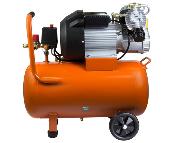 Фото 3 - Компрессор V 2.5кВт 435л/мин 8бар 50л (2 крана) GRAD (7043945)