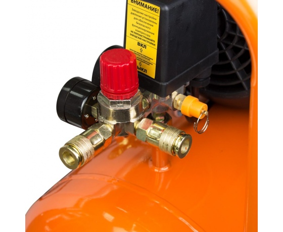 Фото 9 - Компрессор V 2.5кВт 435л/мин 8бар 50л (2 крана) GRAD (7043945)