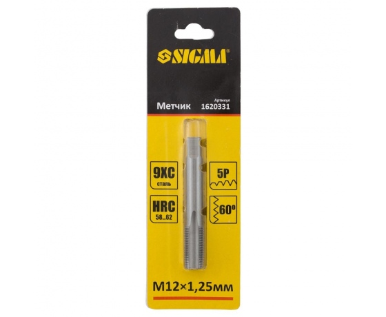 Фото 3 - Метчик М12×1.25мм SIGMA (1620331)