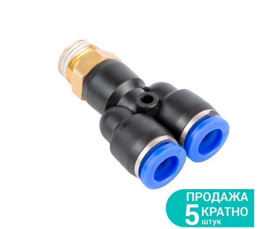 Фото 2 - Штуцер цанговый (Y-образный) Ø10мм МТ 3/8