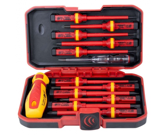 Фото 3 - Набор отверток диэлектрических 11шт + отвертка-индикатор 250В CrV (пласт кейс) SIGMA (4008411)