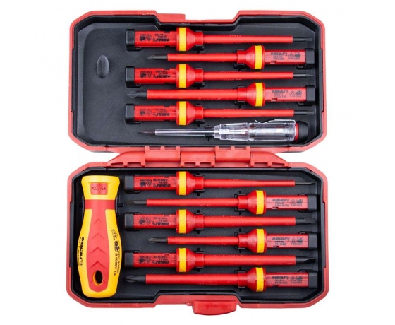 Фото 4 - Набор отверток диэлектрических 11шт + отвертка-индикатор 250В CrV (пласт кейс) SIGMA (4008411)