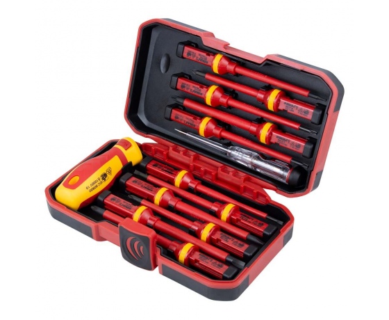 Фото 2 - Набор отверток диэлектрических 11шт + отвертка-индикатор 250В CrV (пласт кейс) SIGMA (4008411)