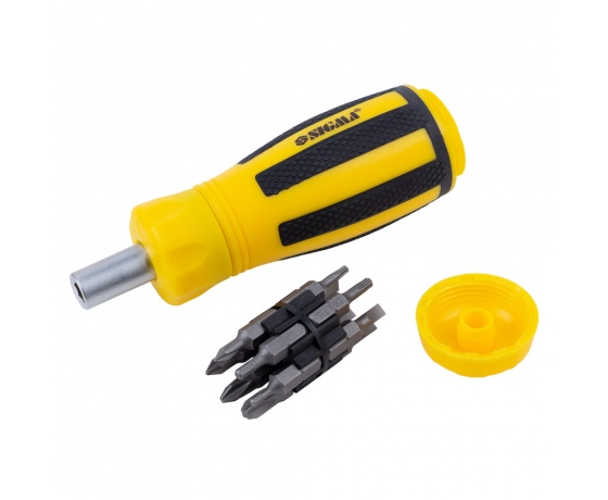 Фото 5 - Отвертка с реверсом + биты 12шт CrV SIGMA (4001831)