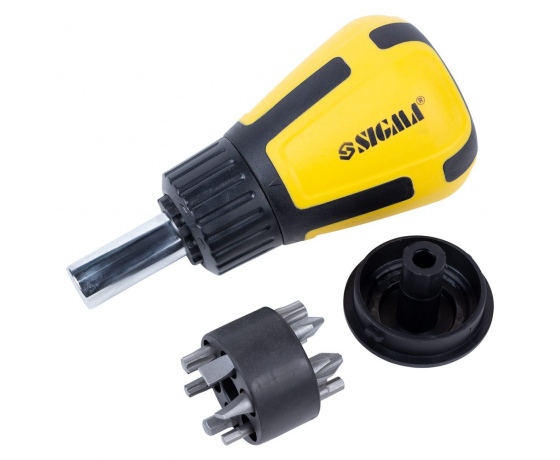 Фото 6 - Отвертка с реверсом и двухсторонними битами 6в1 CrV SIGMA (4001901)