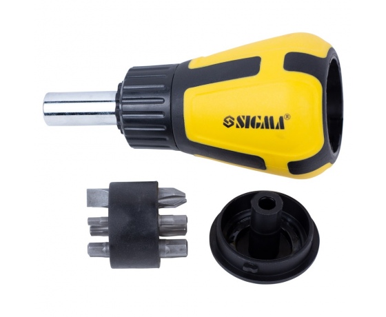 Фото 2 - Отвертка с реверсом и двухсторонними битами 6в1 CrV SIGMA (4001901)