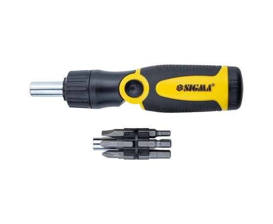 Фото 3 - Отвертка с реверсом ломаная + биты 12шт CrV SIGMA (4001961)