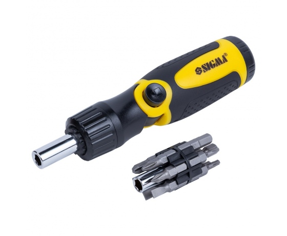 Фото 9 - Отвертка с реверсом ломаная + биты 12шт CrV SIGMA (4001961)