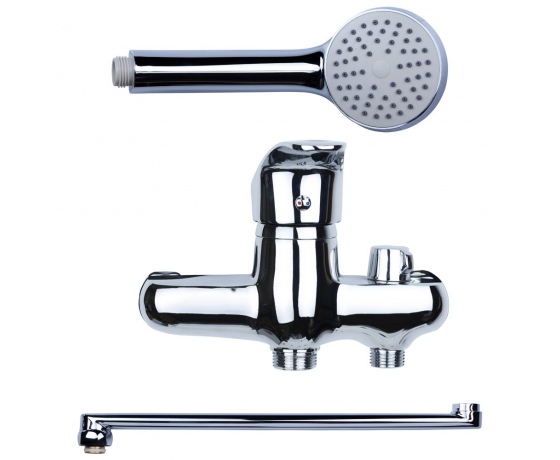 Фото 4 - Смеситель NL Ø40 для ванны гусак прямой 350мм дивертор встроенный картриджный AQUATICA (NL-2C243C)