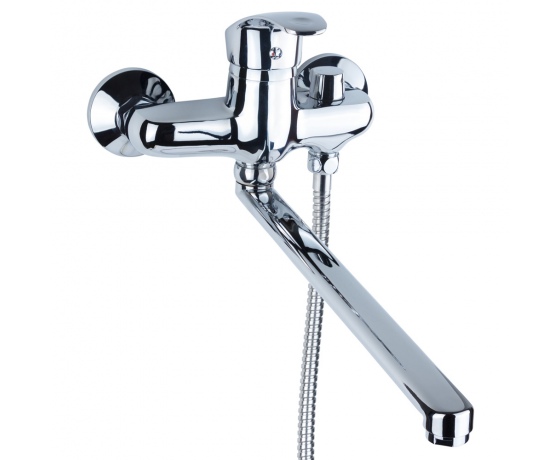 Фото 2 - Смеситель NL Ø40 для ванны гусак прямой 350мм дивертор встроенный картриджный AQUATICA (NL-2C243C)