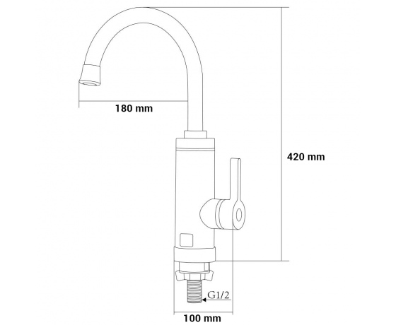 Фото 5 - Кран-водонагреватель проточный HZ 3.0кВт 0,4-5бар для кухни гусак ухо на гайке (W) AQUATICA (HZ-6B143W)