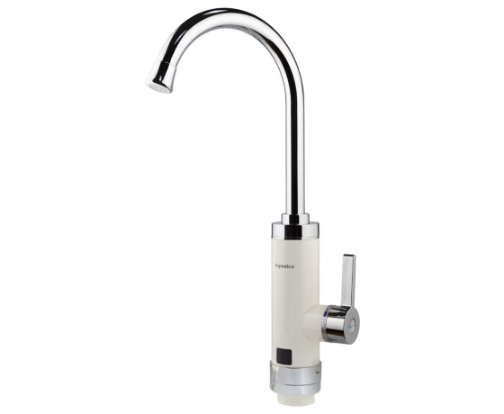 Фото 2 - Кран-водонагреватель проточный HZ 3.0кВт 0,4-5бар для кухни гусак ухо на гайке (W) AQUATICA (HZ-6B143W)