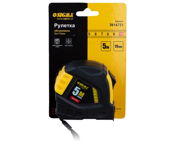 Фото 7 - Рулетка обрезиненная 5м×19мм SIGMA (3814721)