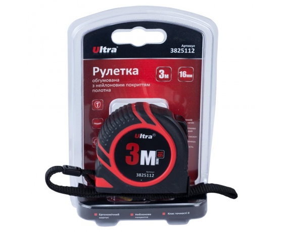 Фото 7 - Рулетка обрезиненная с нейлоновым покрытием полотна 3м×16мм ULTRA (3825112)