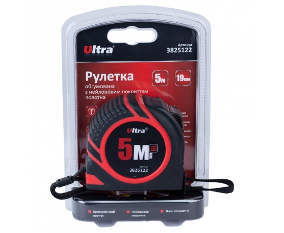 Фото 7 - Рулетка обрезиненная с нейлоновым покрытием полотна 5м×19мм ULTRA (3825122)