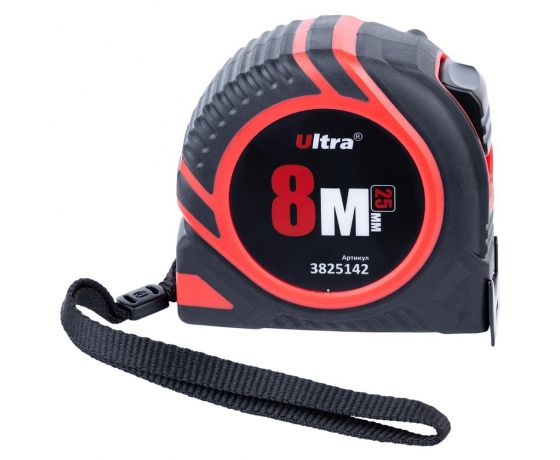 Фото 4 - Рулетка обрезиненная с нейлоновым покрытием полотна 8м×25мм ULTRA (3825142)