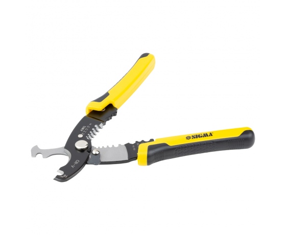 Фото 8 - Съёмник изоляции многофункциональный + кабелерез + обжимка 200мм SIGMA (4371451)