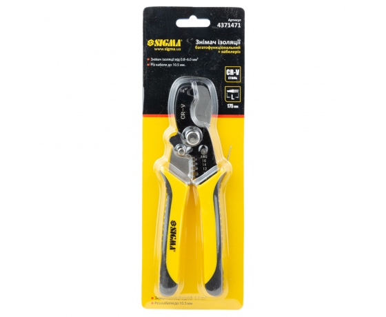 Фото 8 - Съёмник изоляции многофункциональный + кабелерез 175мм SIGMA (4371471)